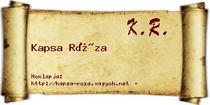 Kapsa Róza névjegykártya